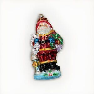 Christopher Radko Red Hot Santa Glass Christmas Ornament Firefighter W/ Box